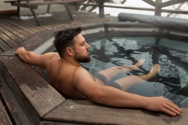Decking with Hot Tub